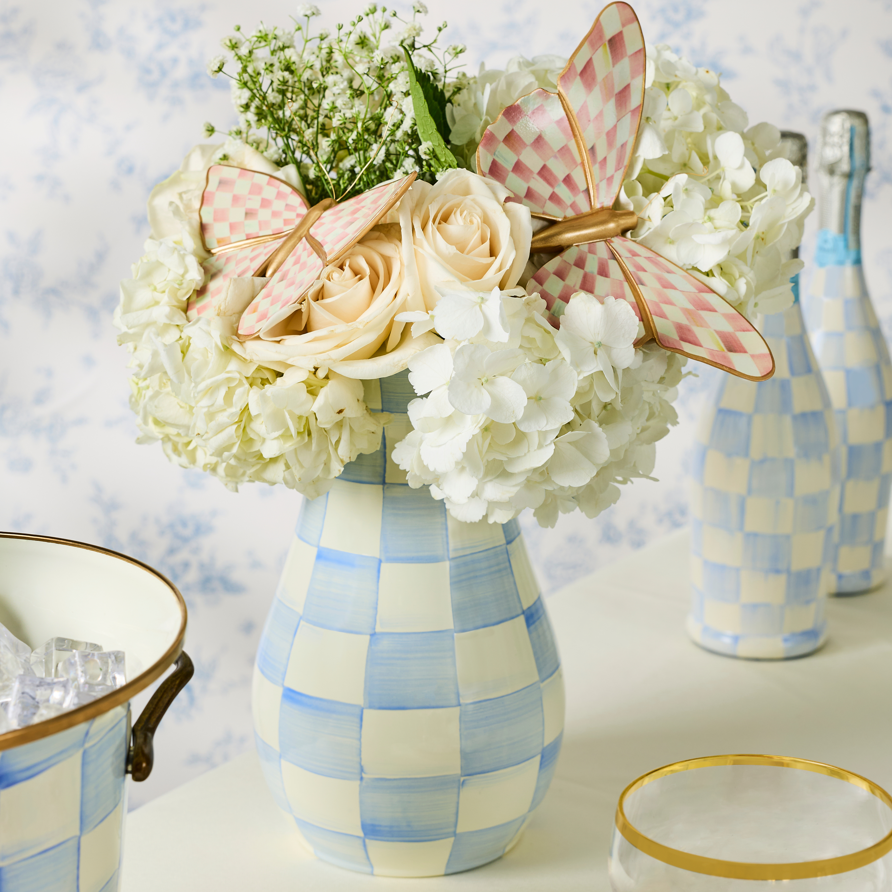 MacKenzie-Childs | Sky Check Tall Vase