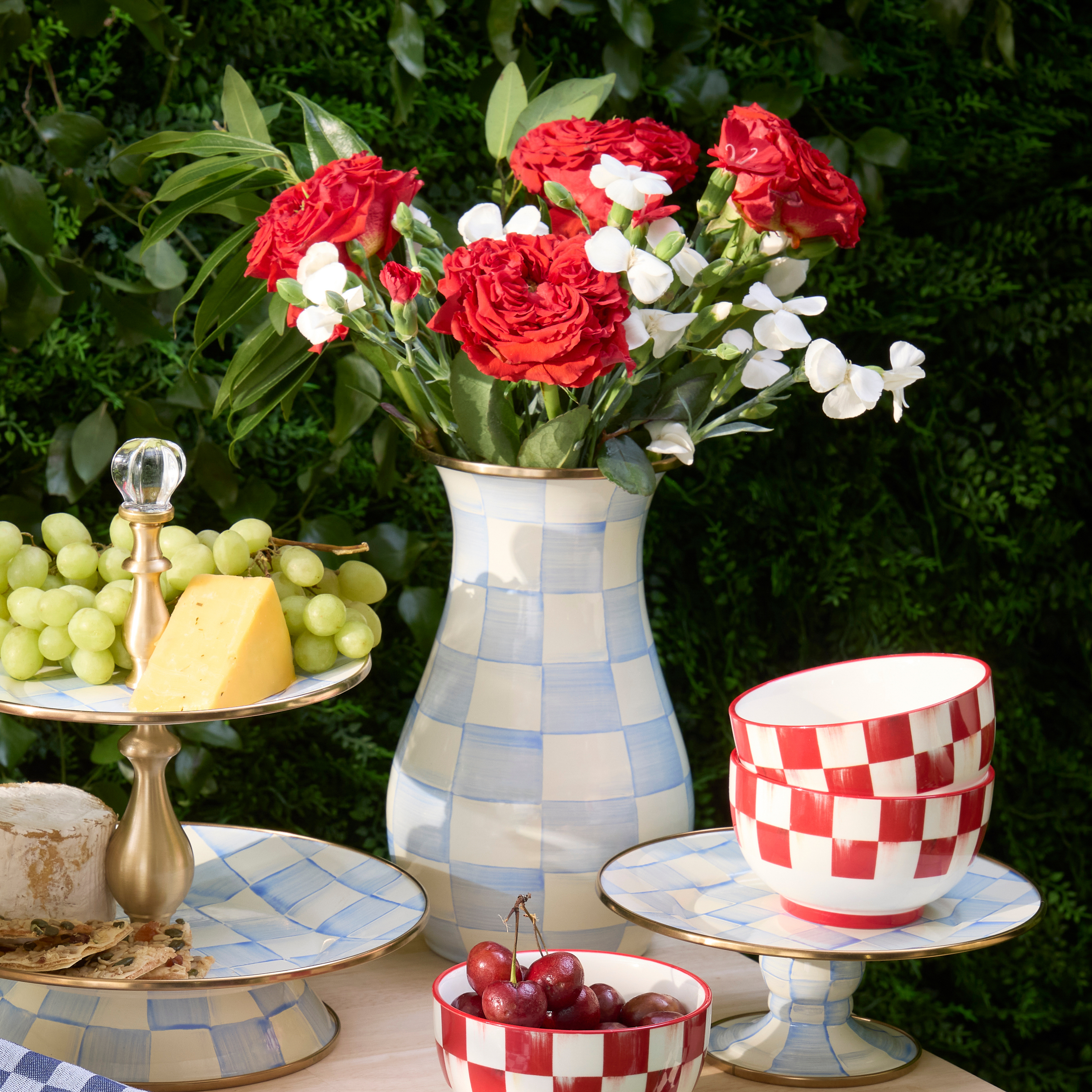 MacKenzie-Childs | Sky Check Tall Vase