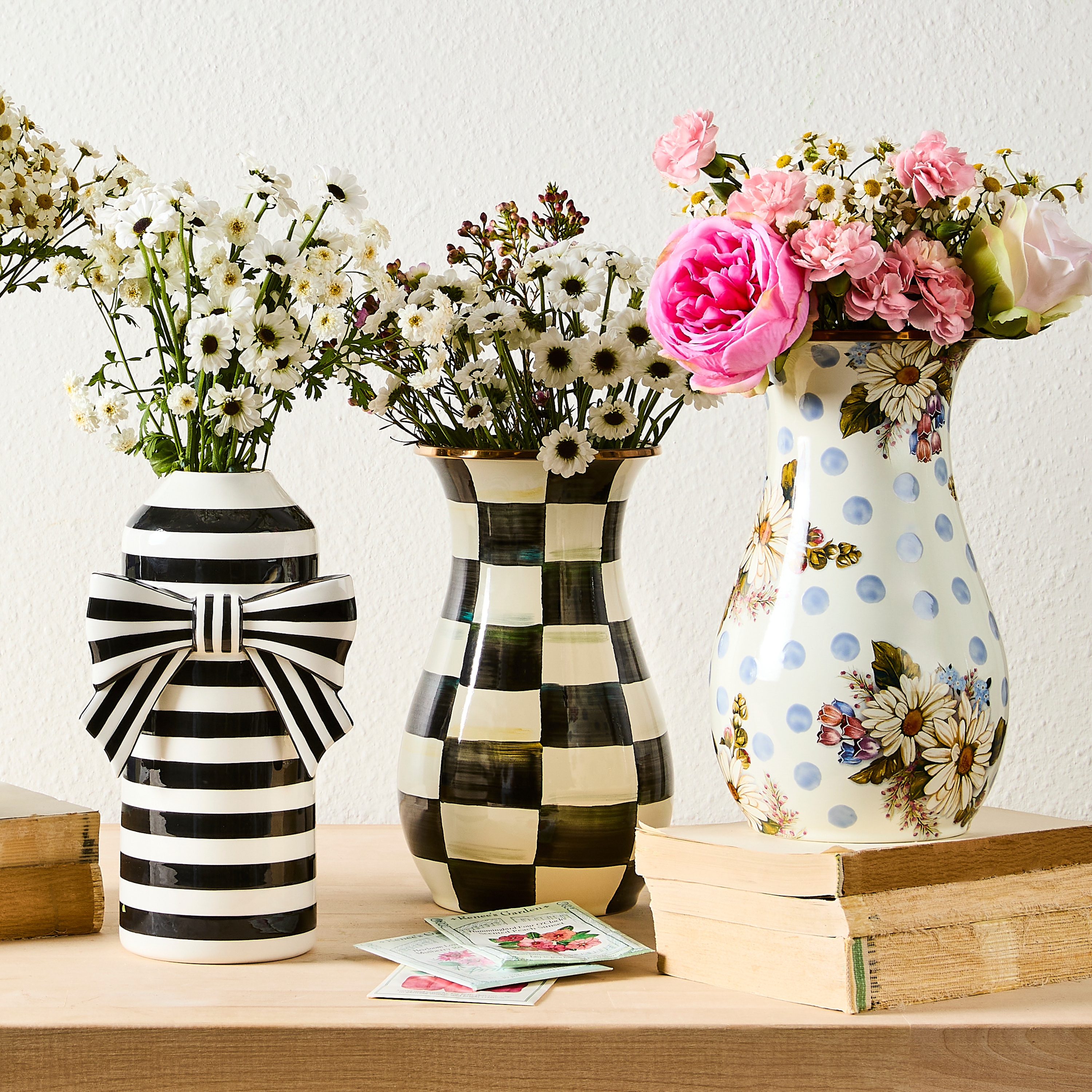 MacKenzie-Childs Courtly Check Tall Vase - Thumbnail 3