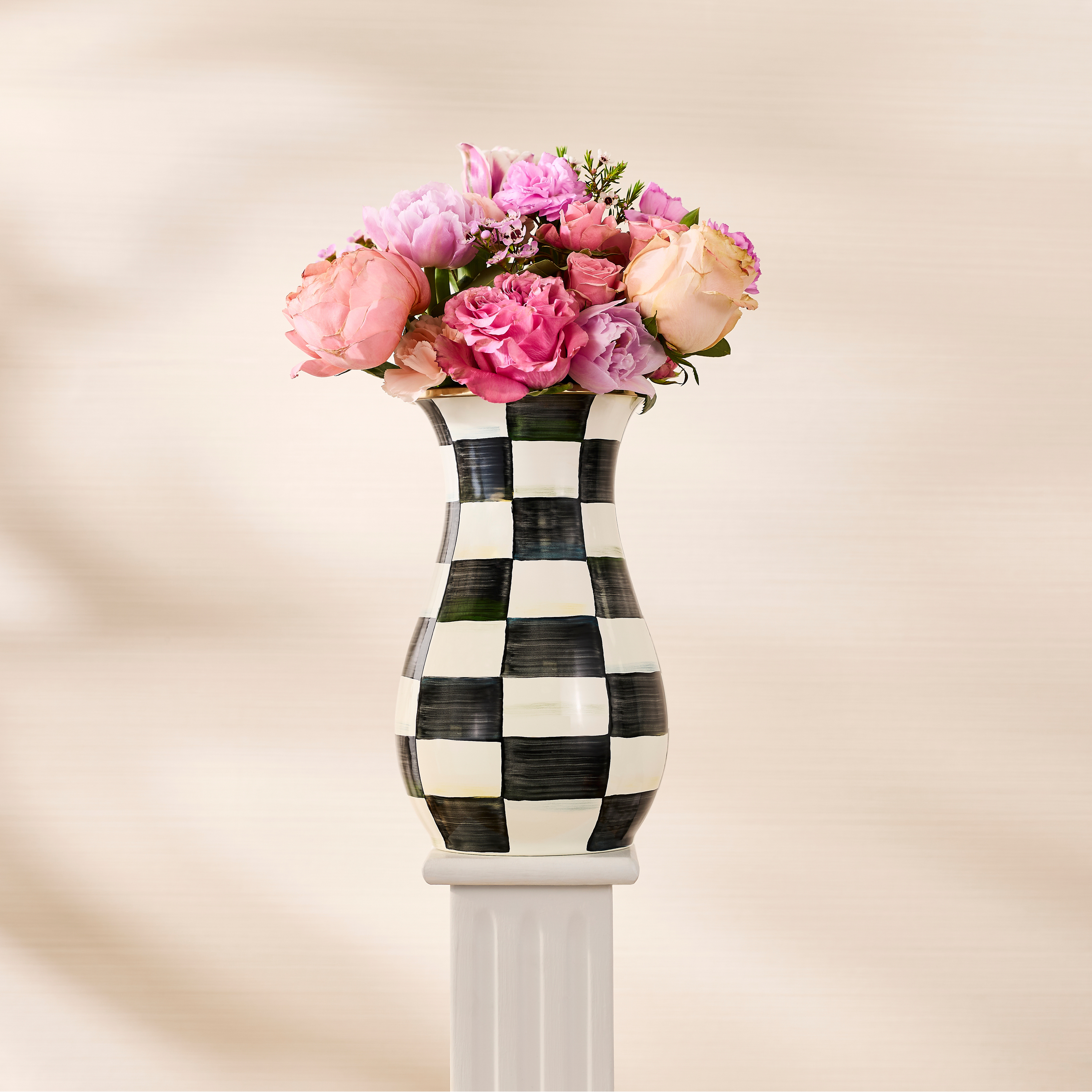 MacKenzie-Childs Courtly Check Tall Vase - Thumbnail 4