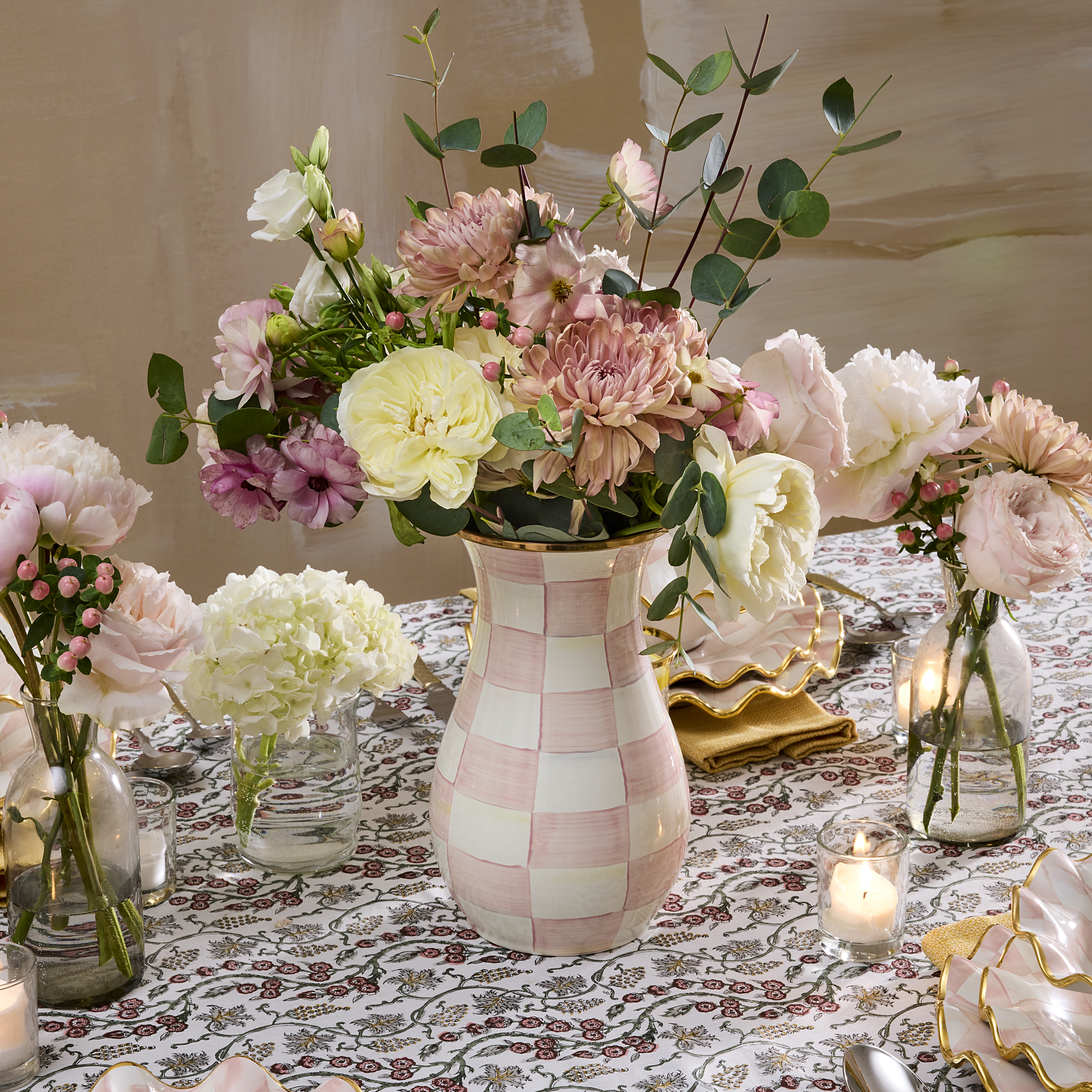 MacKenzie-Childs Rosy Check Vase - Thumbnail 3