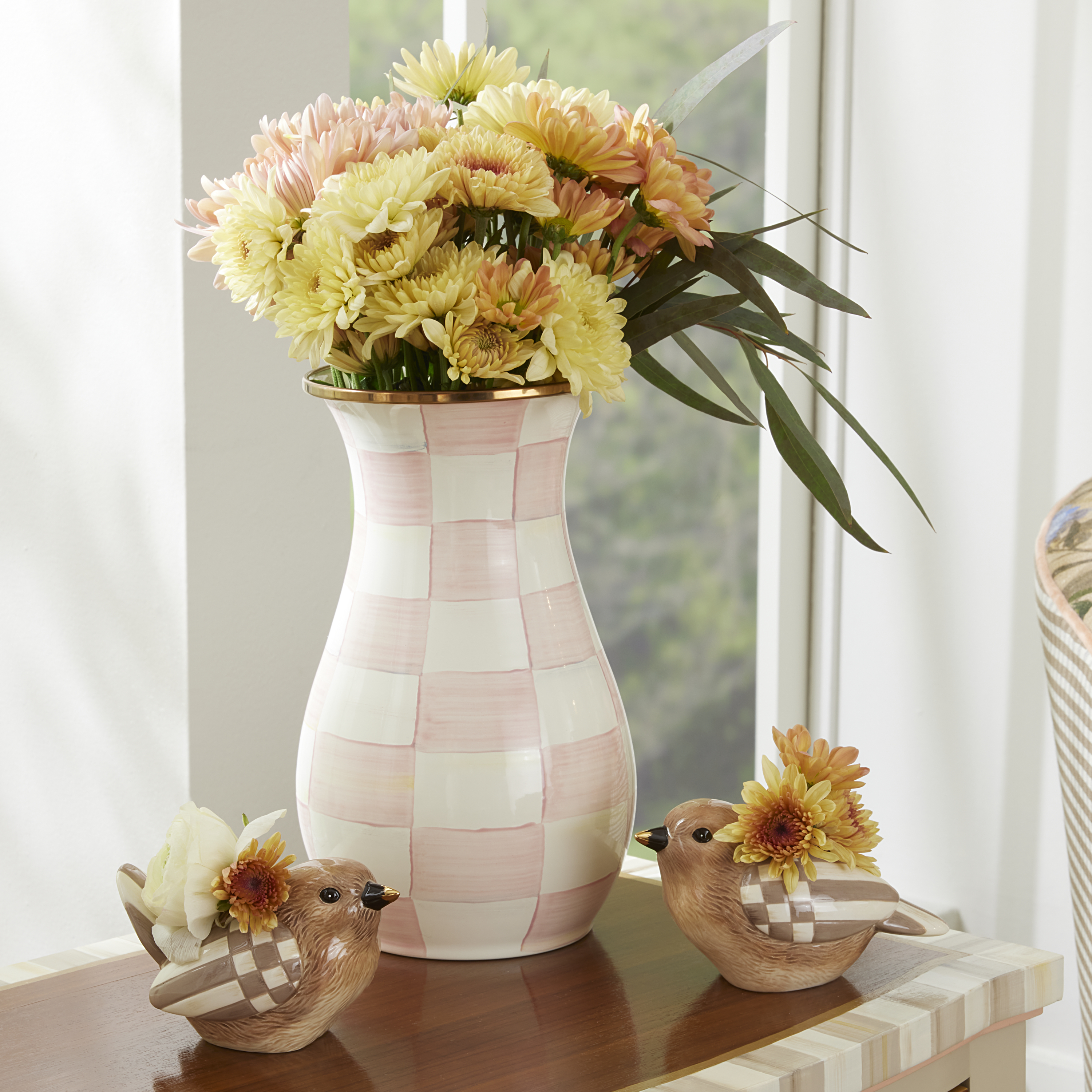 MacKenzie-Childs Rosy Check Vase - Thumbnail 4