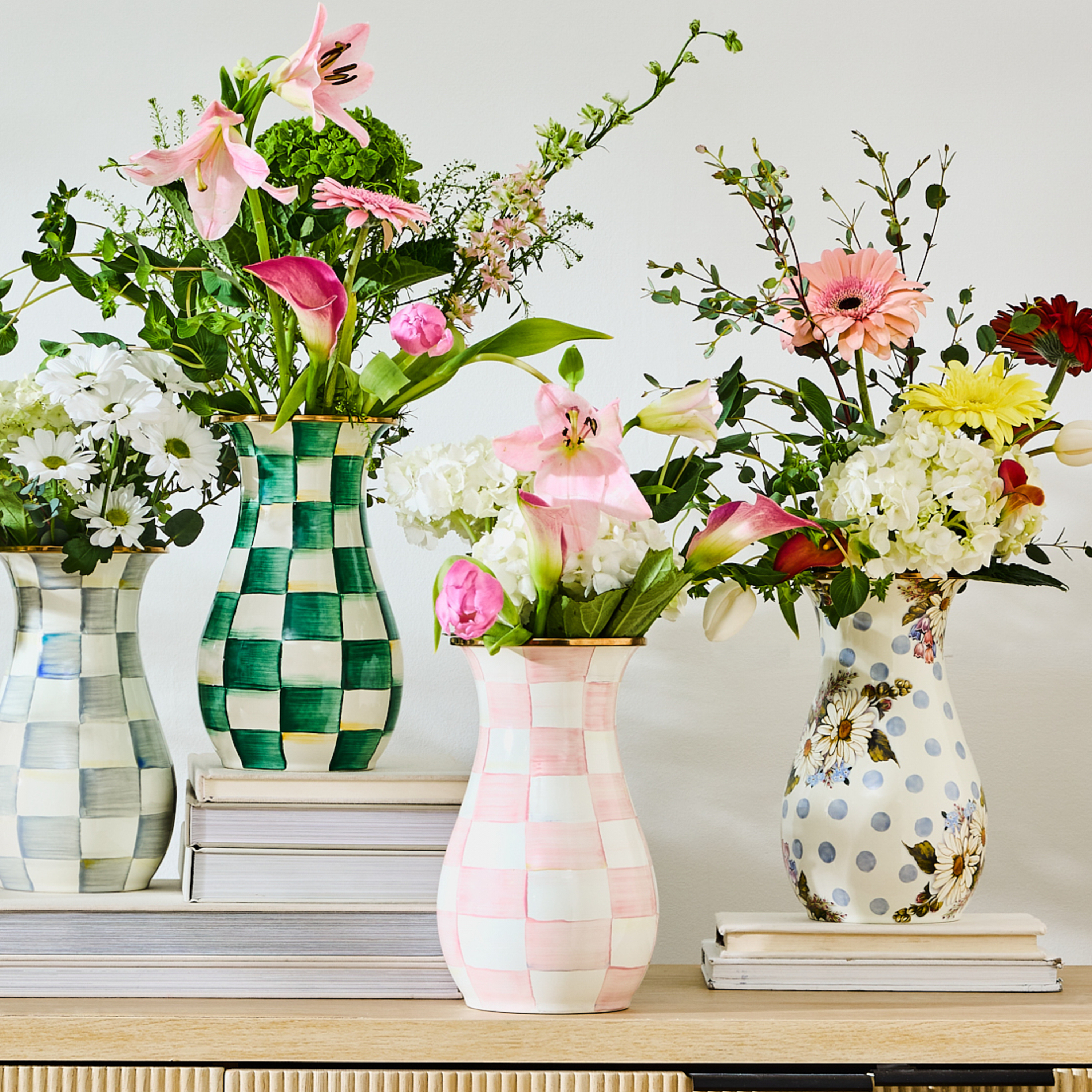 MacKenzie-Childs Rosy Check Vase - Thumbnail 5