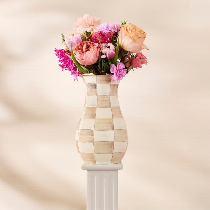 Mocha Check Tall Vase image number 10