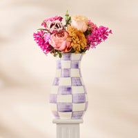 Violet Check Tall Vase
