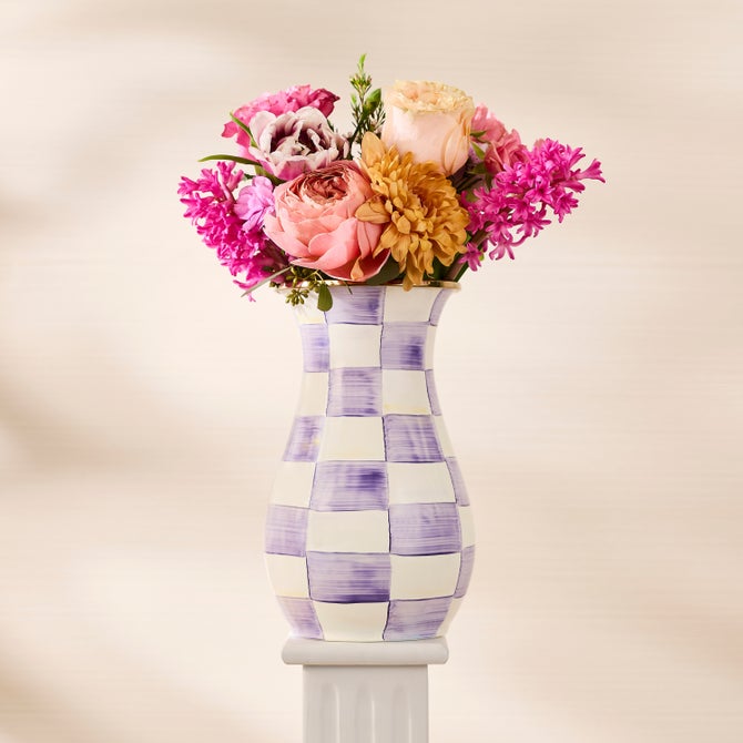 Violet Check Tall Vase image number 4