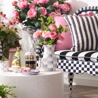 Violet Check Tall Vase