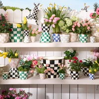 Emerald Check Small Garden Pot