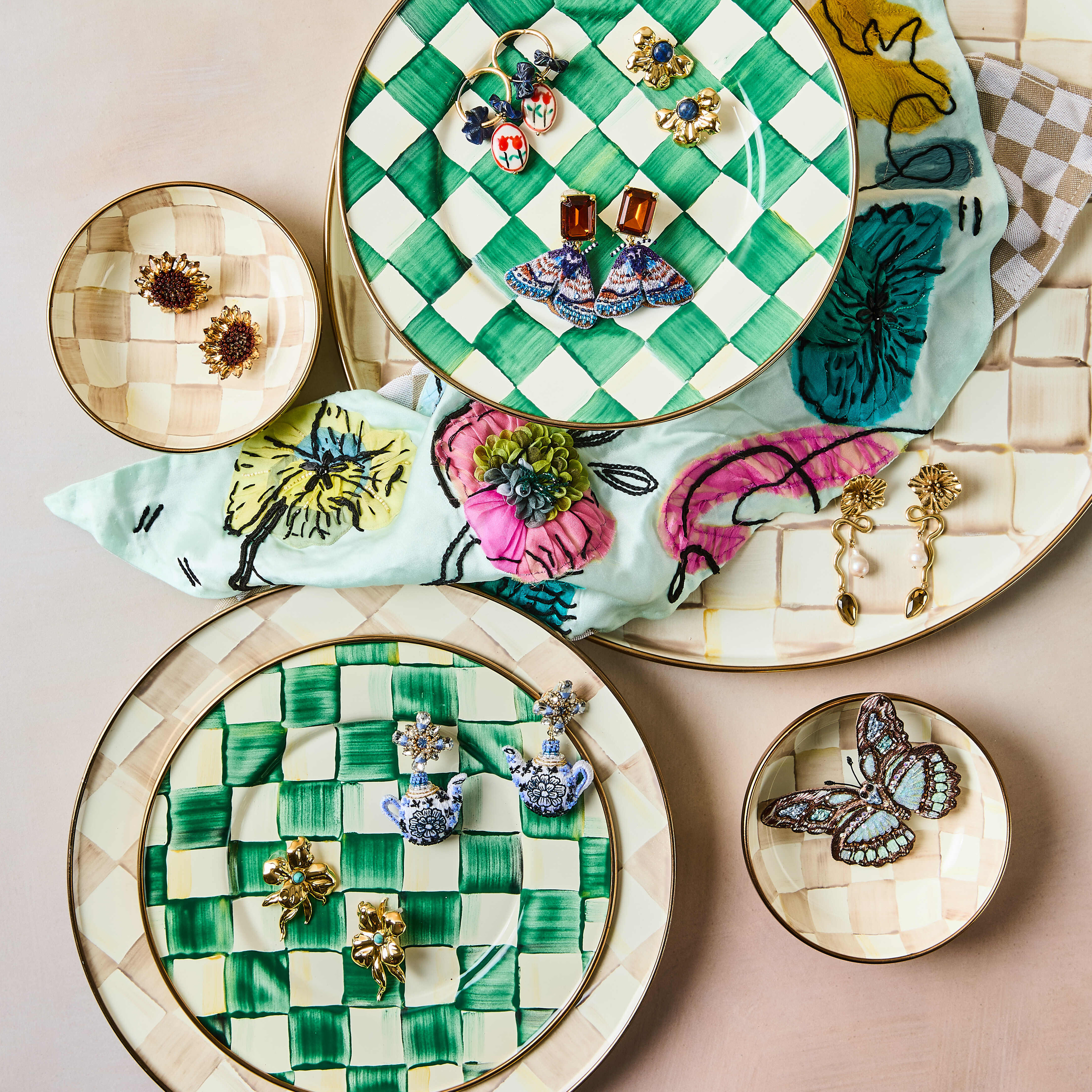 MacKenzie-Childs | Mocha Check Relish Dish