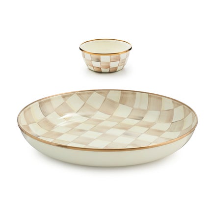 Mocha Check Chip & Dip Set