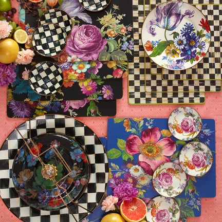 Courtly Check Appetizer Plates, Set of 4