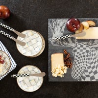 Sterling Check Appetizer Plates, Set of 4