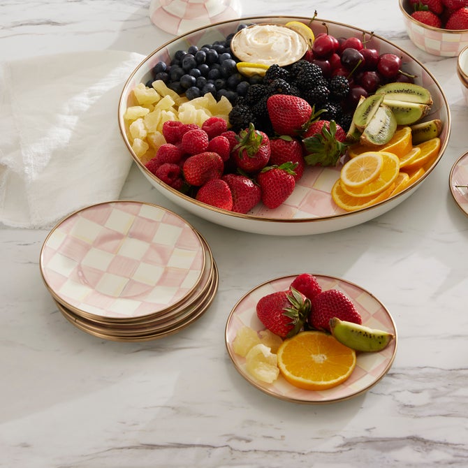 Rosy Check Appetizer Plates, Set of 4 image number 1
