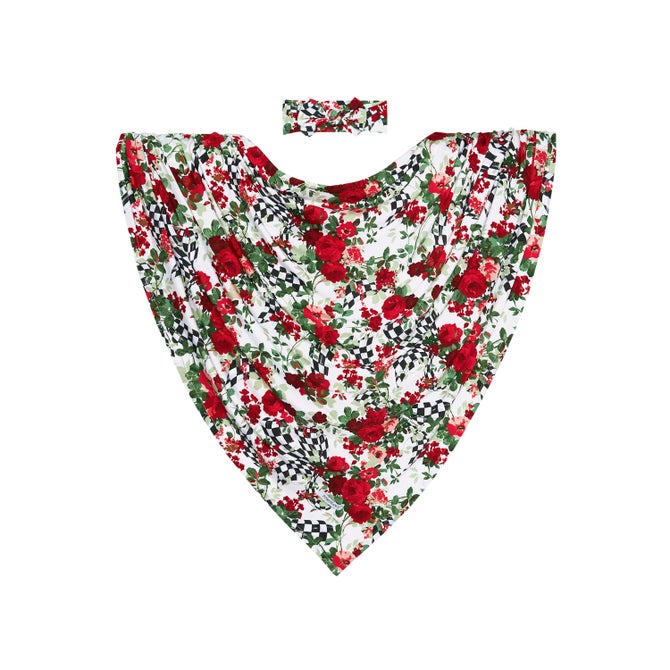 Posh Peanut Wild Rose Check Swaddle Headband Set image number 0