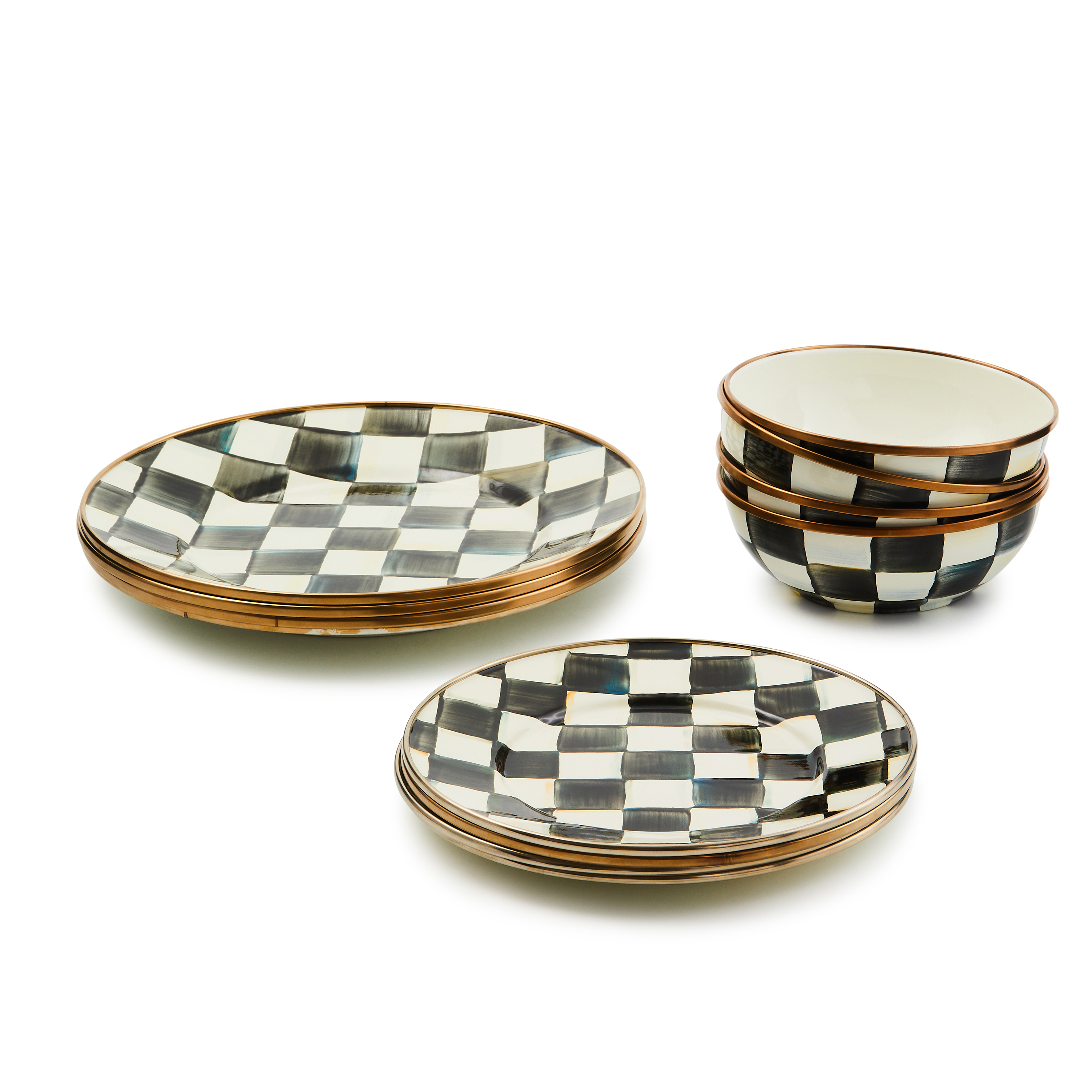 MacKenzie-Childs | Courtly Check Dinnerware 12pc Complete Set