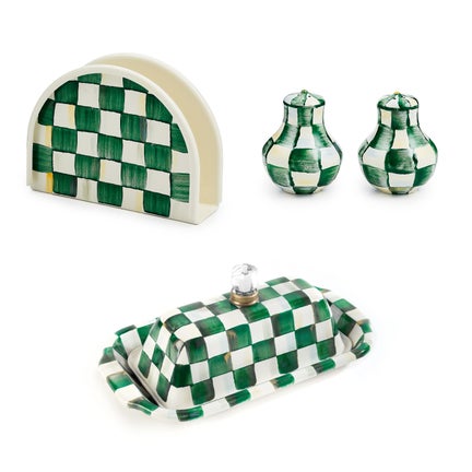 Emerald Check 3pc Tabletop Essentials Set