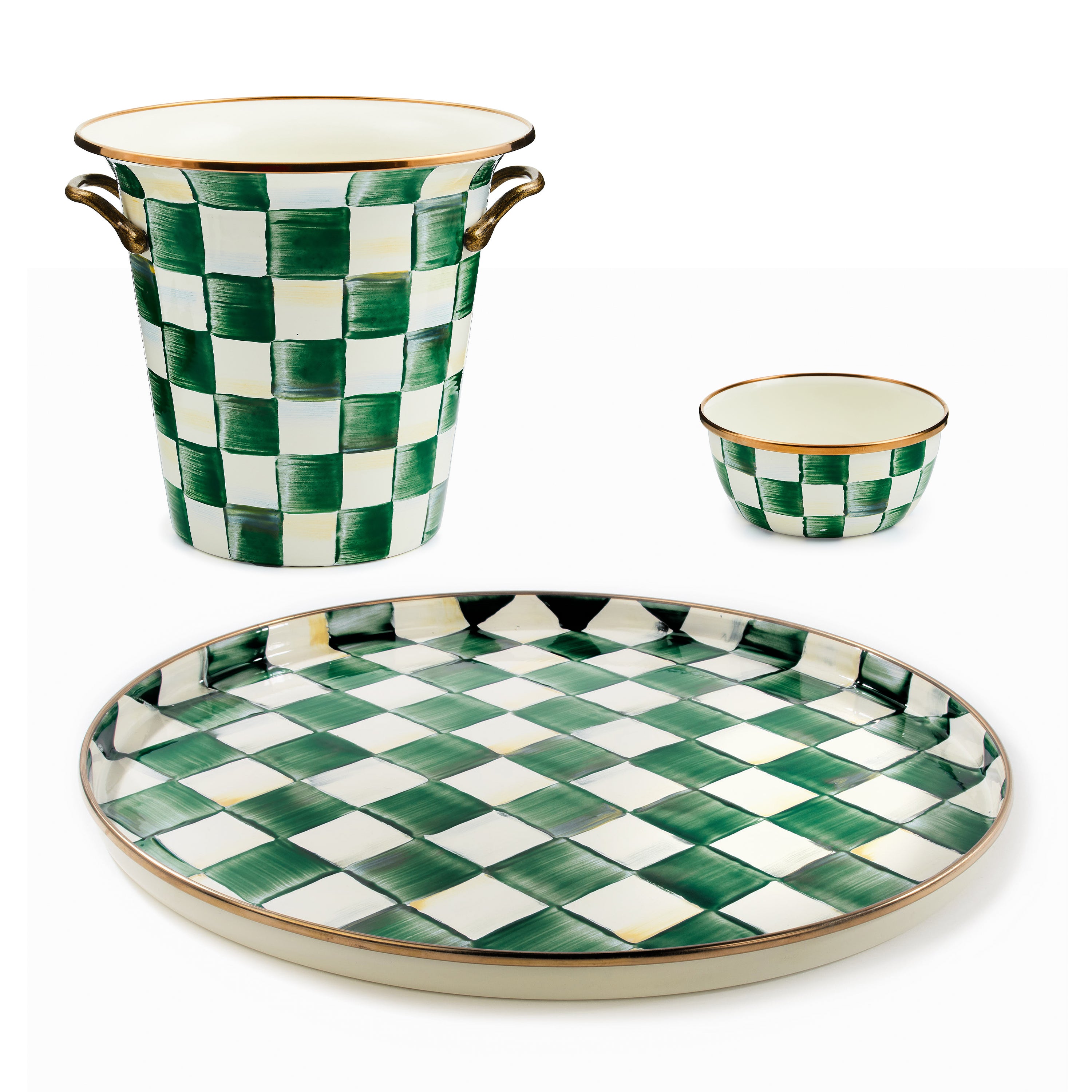 MacKenzie-Childs | Emerald Check Wine Service Set