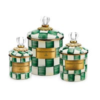 Emerald Check Little Canisters, Set of 3