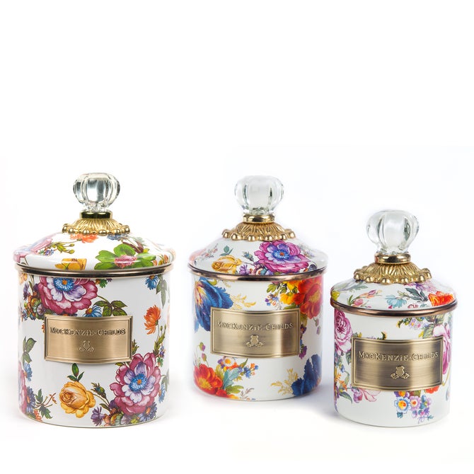 White Flower Market Little Canisters, Set of 3 image number 0