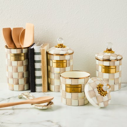 Mocha Check 5pc Kitchen Essentials Set