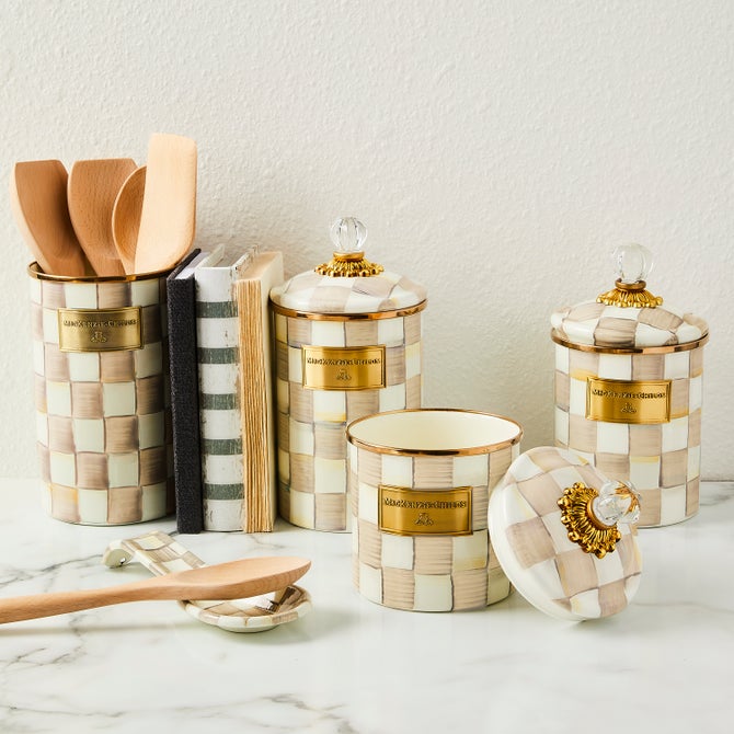 Mocha Check 5pc Kitchen Essentials Set image number 1