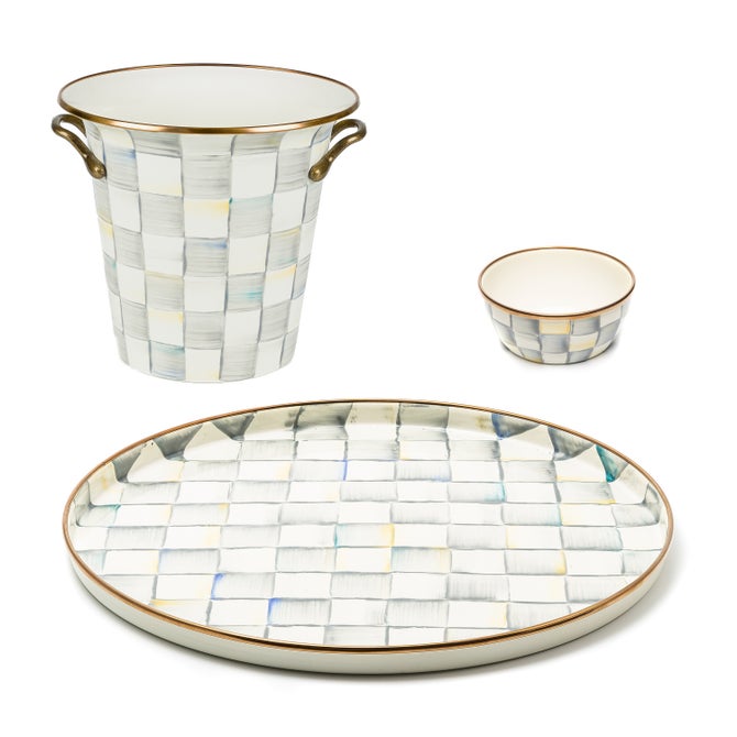 Sterling Check Wine Service Set image number 0