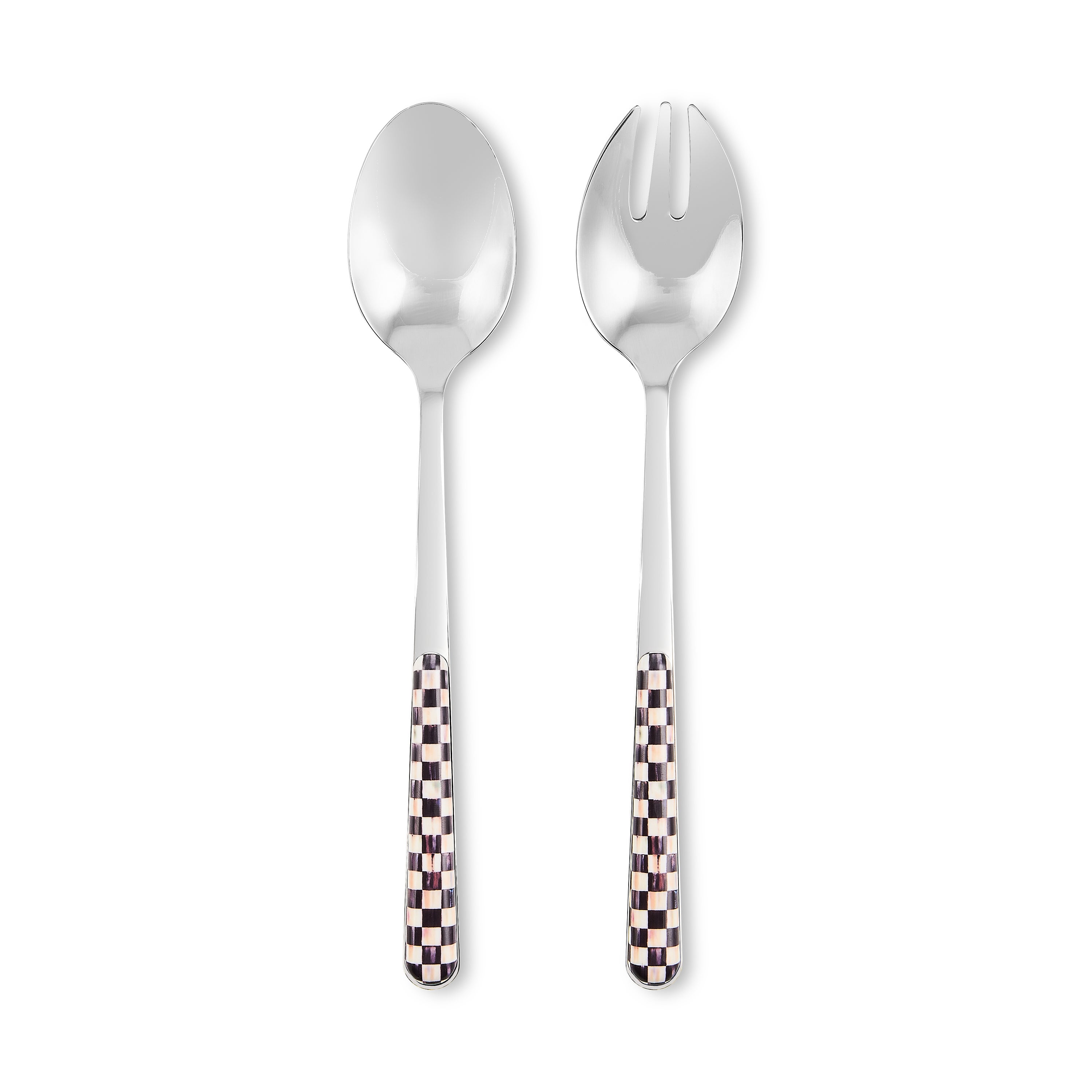 MacKenzie-Childs | Mocha Check Bistro Salad Serving Set