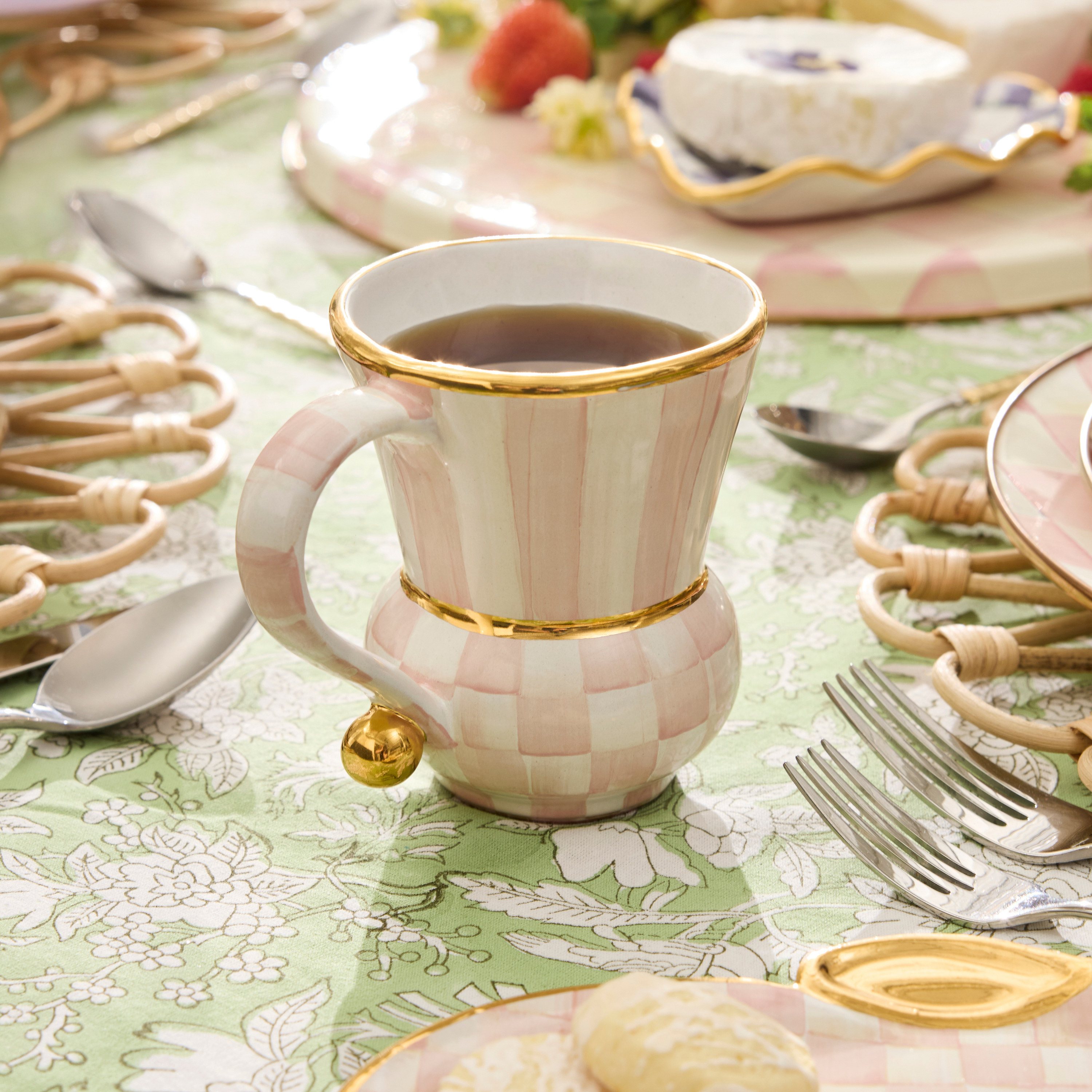 MacKenzie-Childs | Violet Check Ceramic Mug