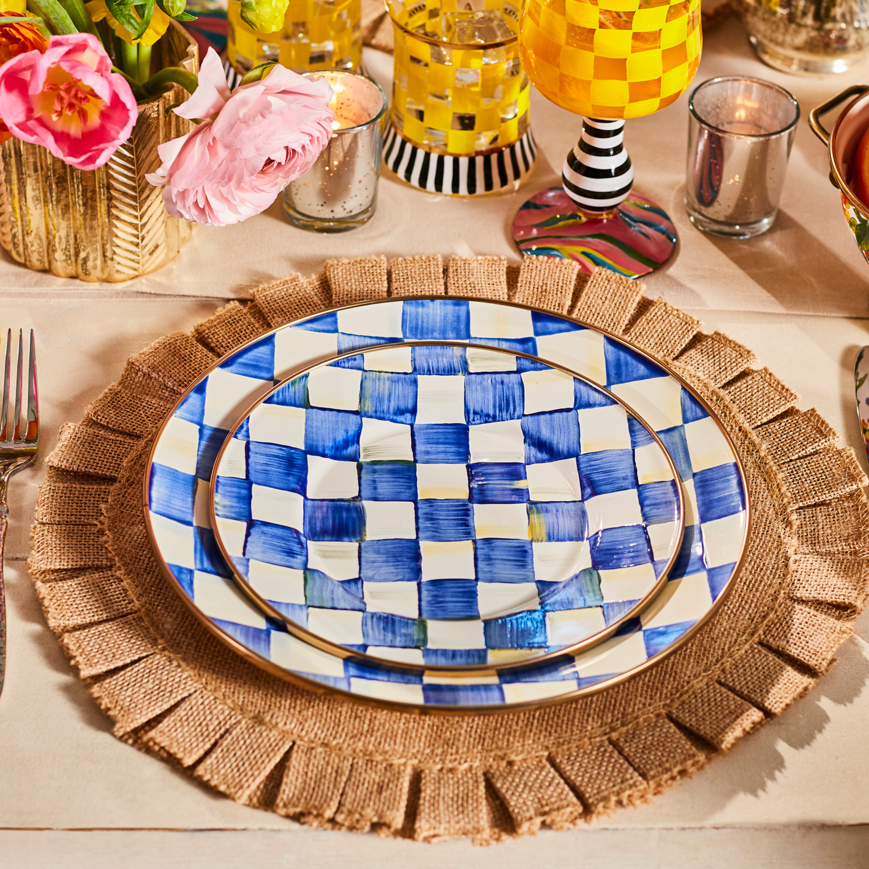 MacKenzie-Childs | Courtly Check Chargers, Set of 4