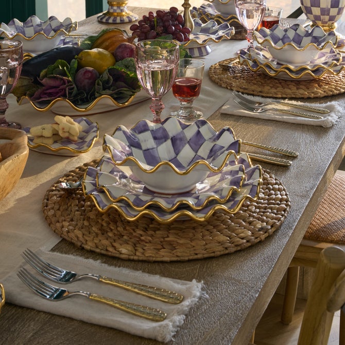 Check Fluted Ceramic Breakfast Bowl image number 1