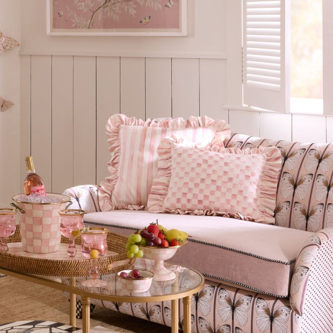 Check Ruffle Pillow image number 1