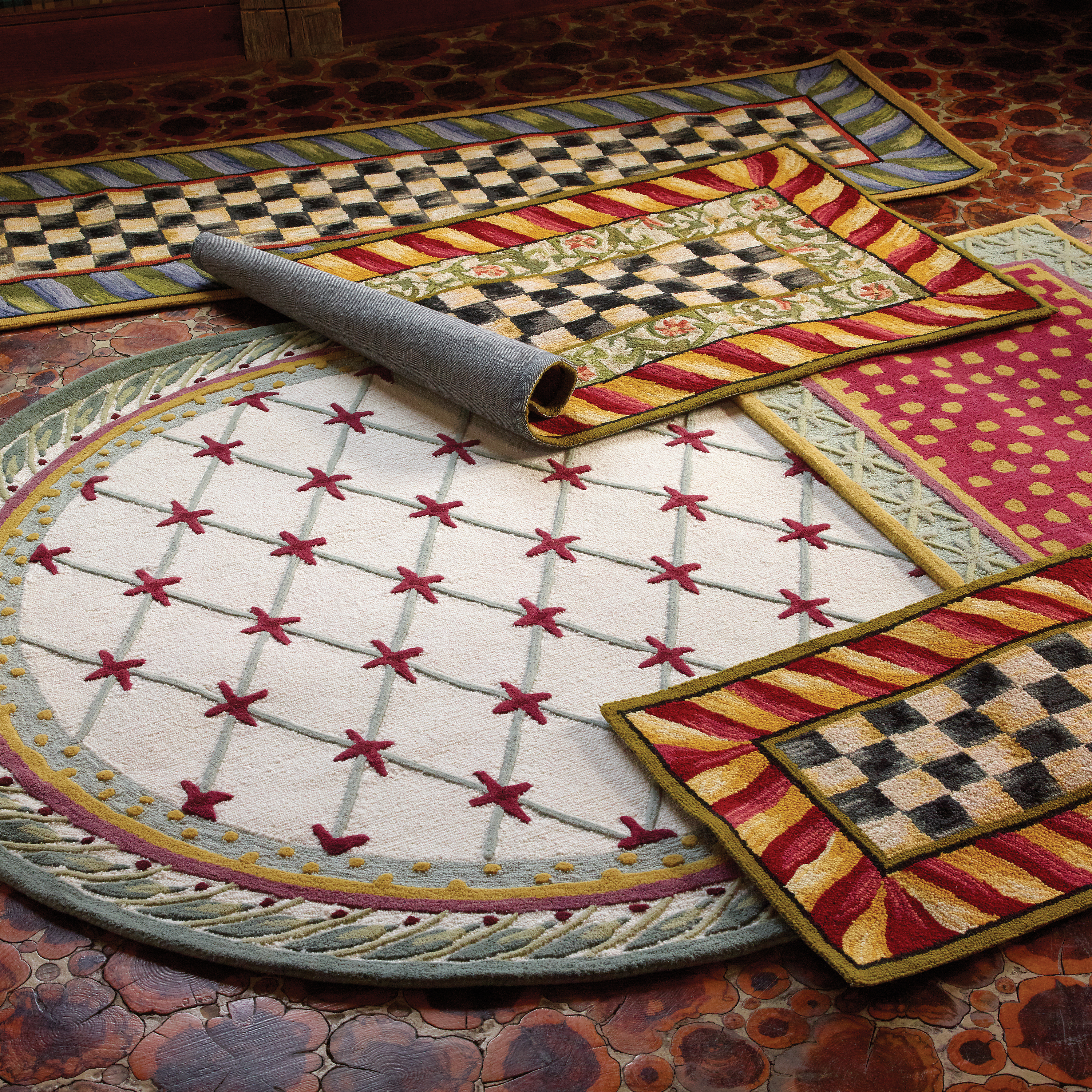 MacKenzie-Childs | Courtly Check Red & Gold 3' x 5' Rug