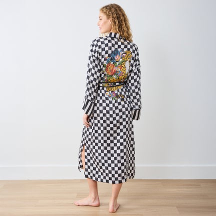 Courtly Flower Market Satin Robe