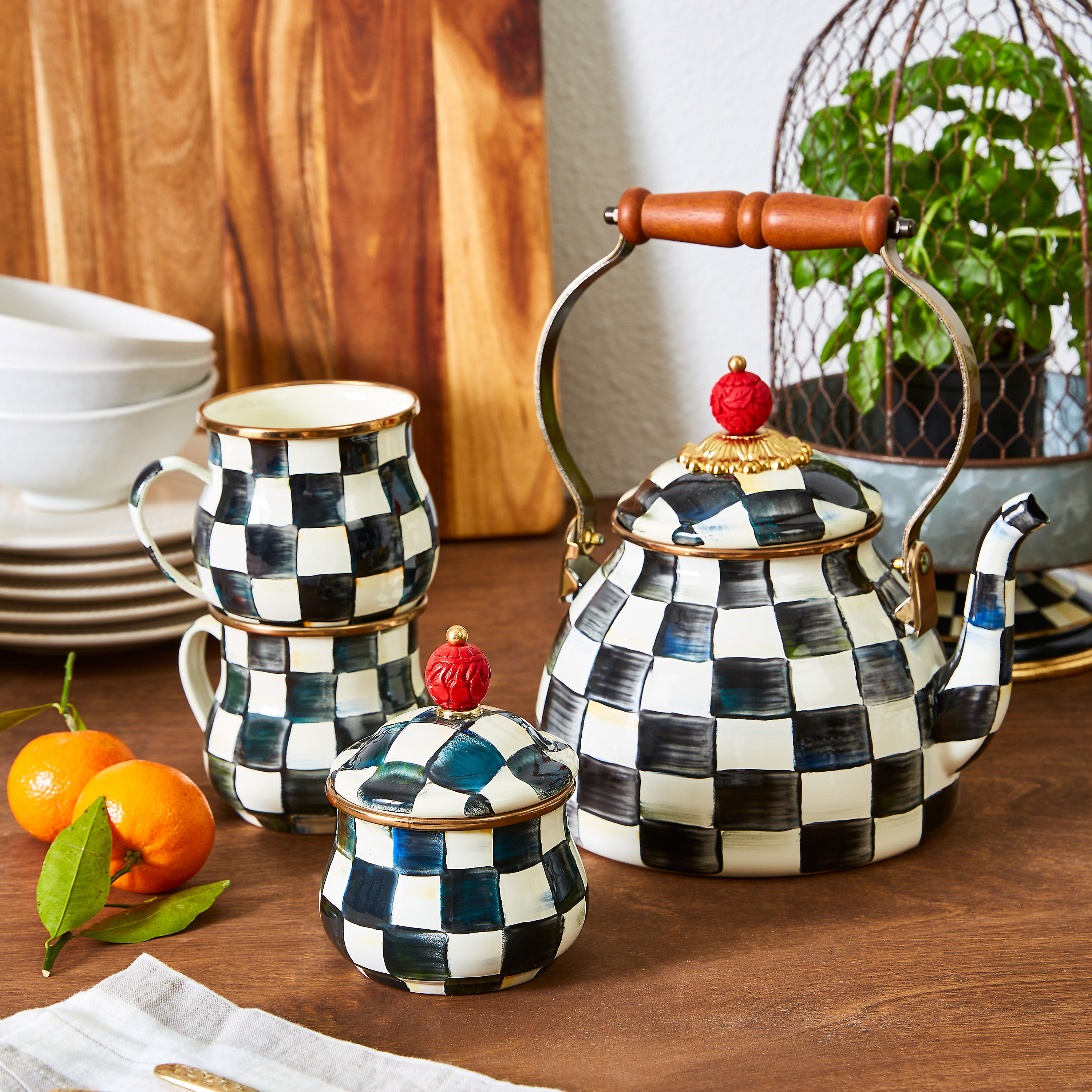 MacKenzie-Childs | Courtly Check Lidded Sugar Bowl