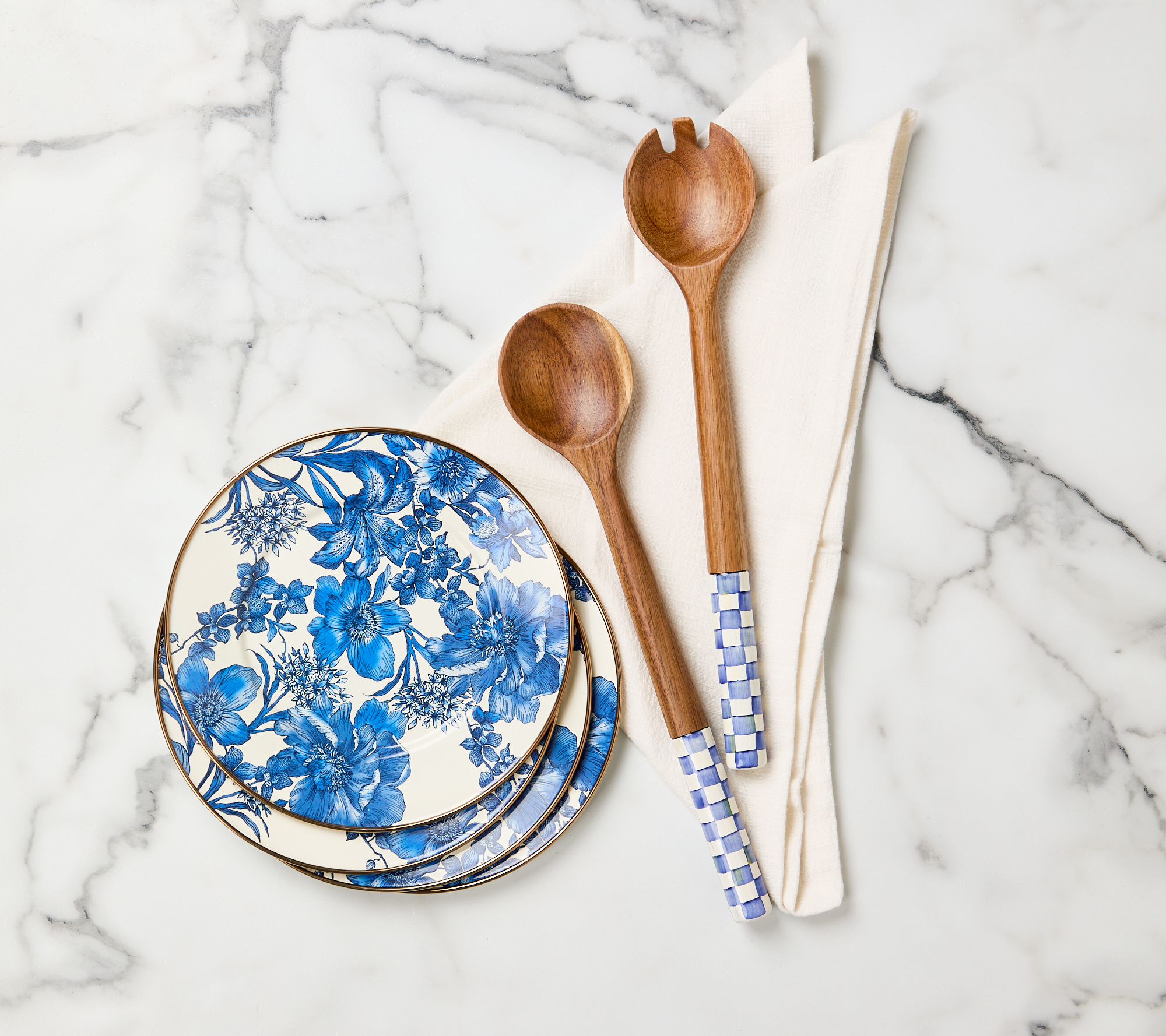 MacKenzie-Childs | Royal English Garden Enamel Dinner Plate, Set of 4