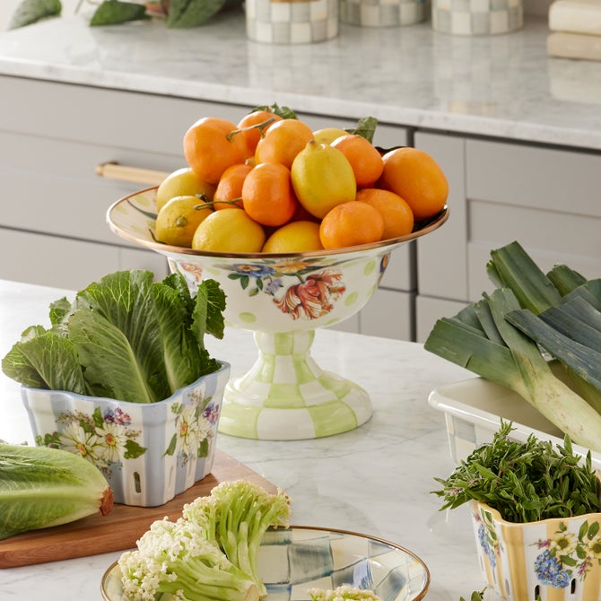 Floral Enamel Compote image number 0