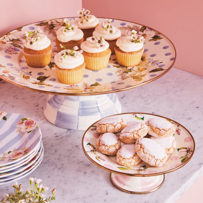 Floral Pedestal Platter image number 0
