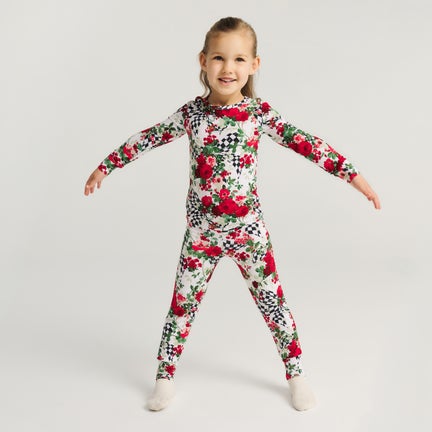 Posh Peanut Wild Rose Check Pajama Set