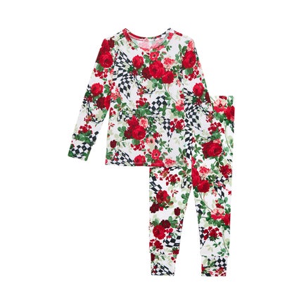 Posh Peanut Wild Rose Check Pajama Set
