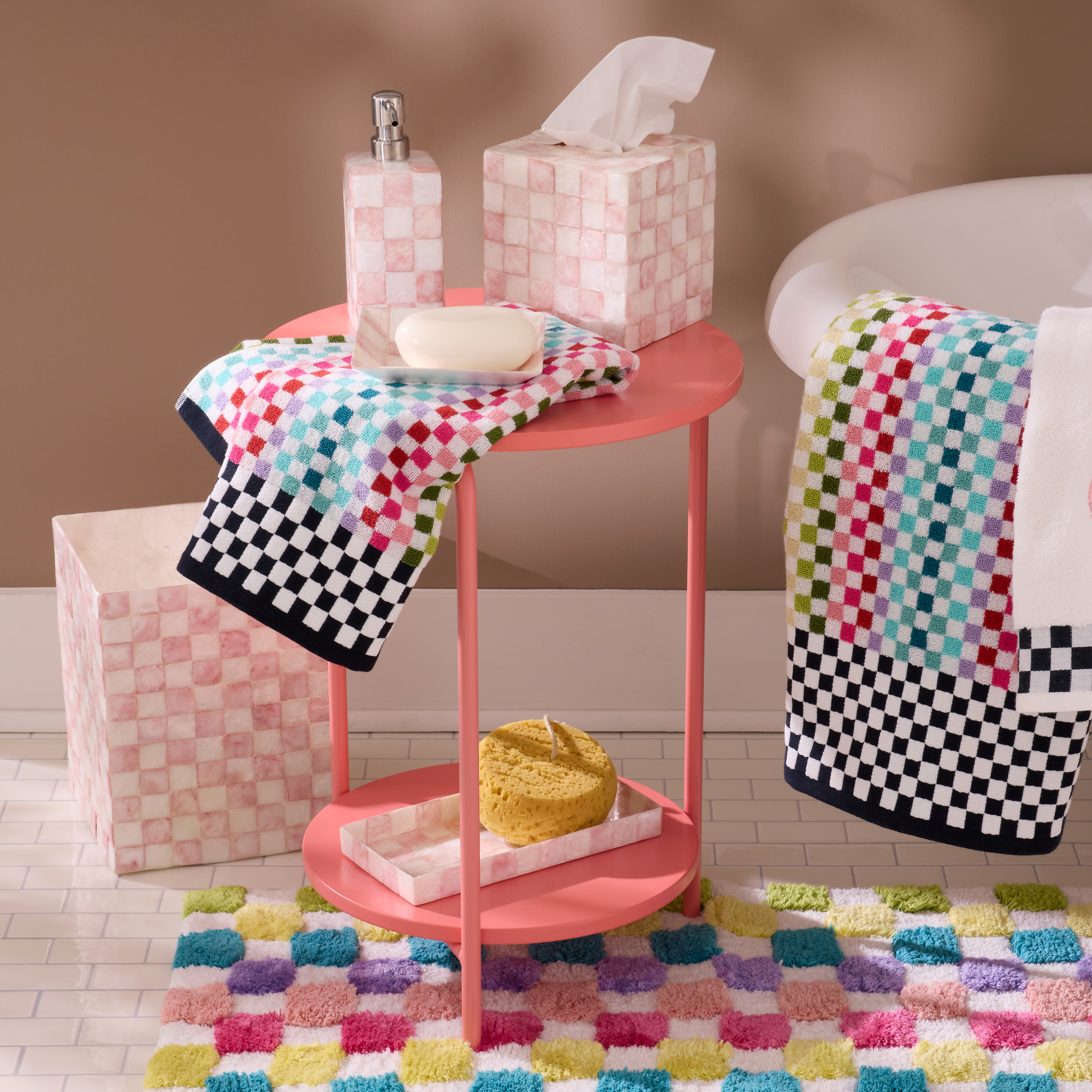 MacKenzie-Childs | Rosy Check Capiz Soap Dish