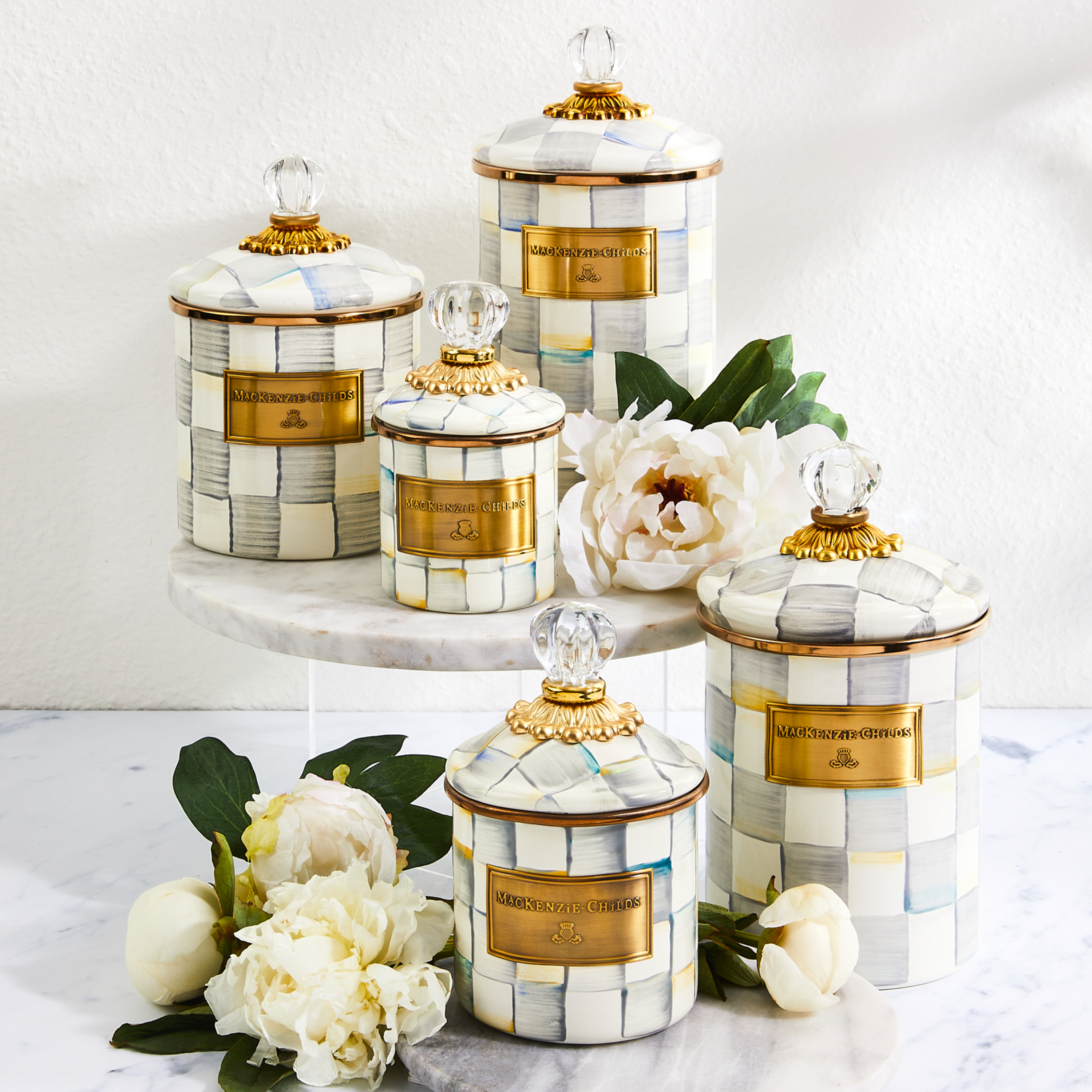 MacKenzie-Childs | Sterling Check Small Canister