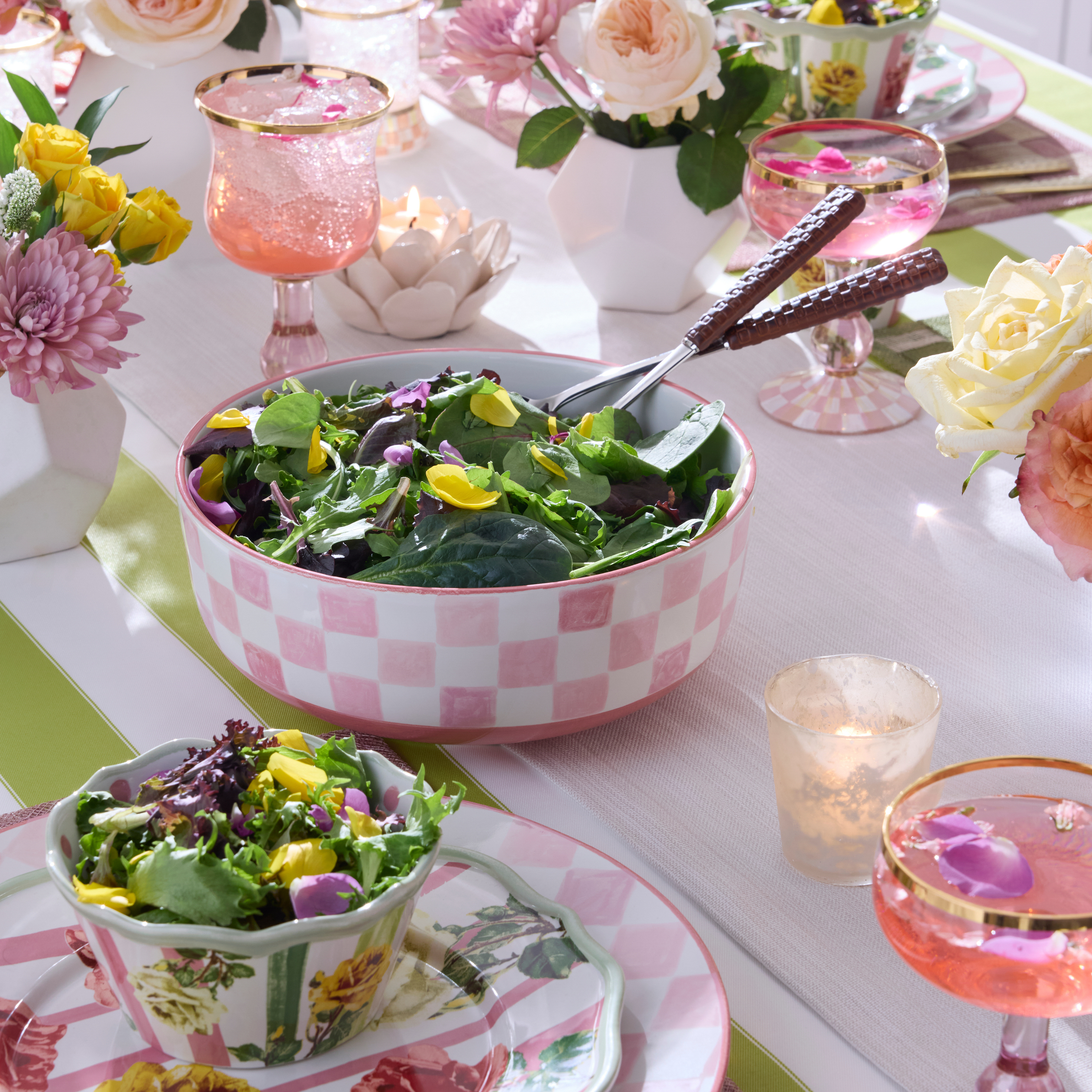 MacKenzie-Childs | Lilac Check Serving Bowl