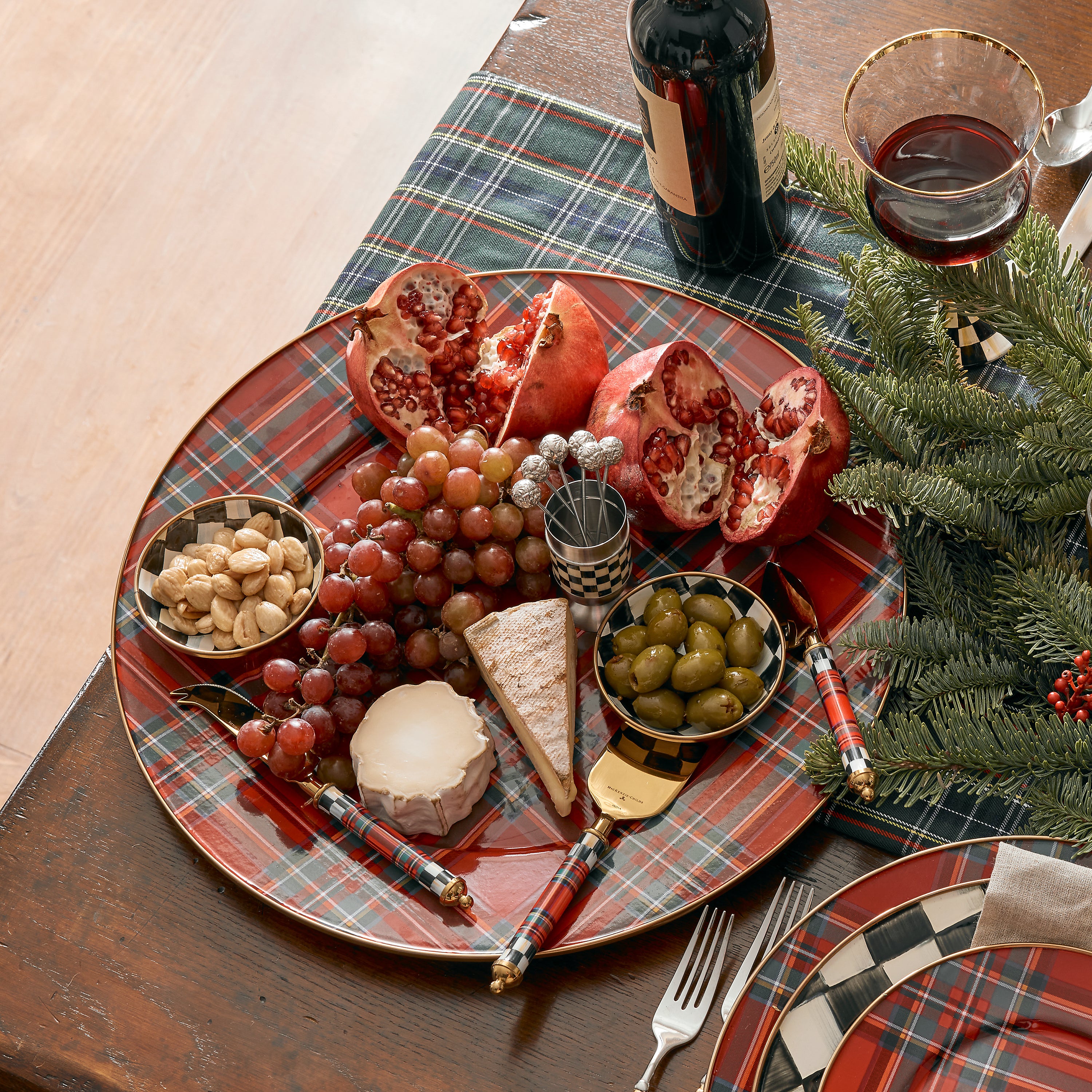 MacKenzie-Childs | Tartan Mocha Serving Platter